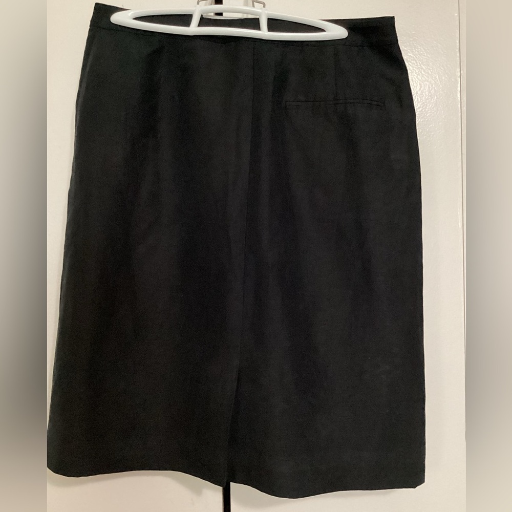 Black linen and silk Skirt